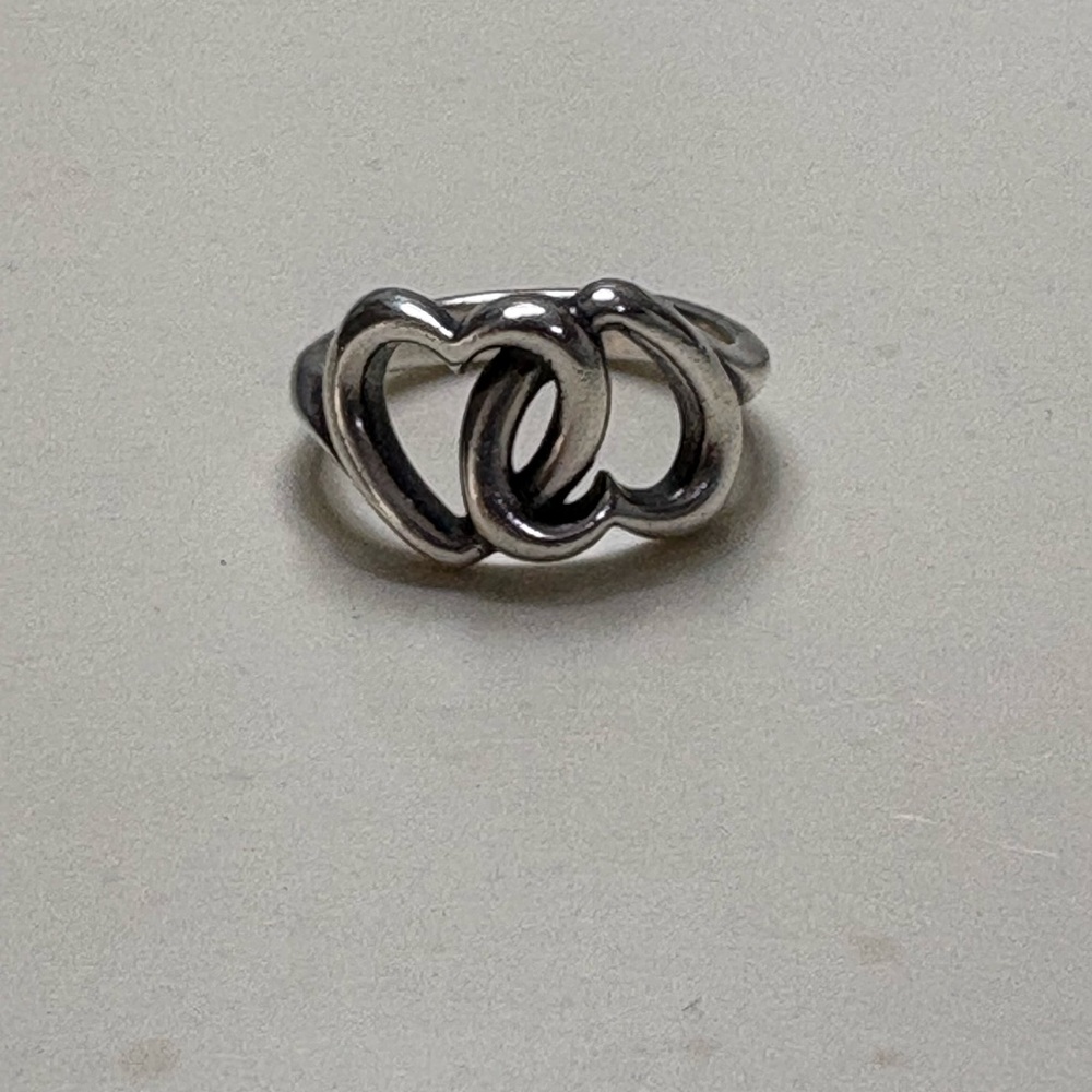James Avery double heart ring size 7.5